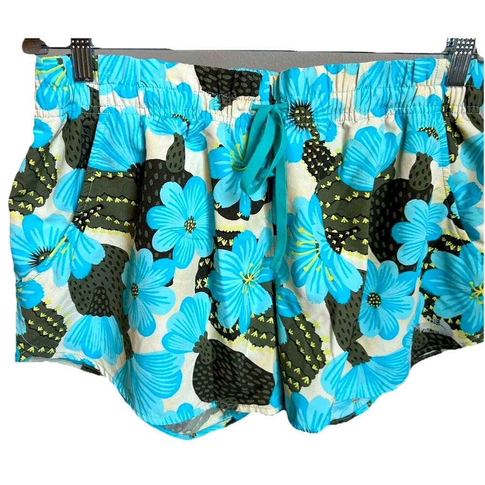 North Face Tropical Floral Shorts Women XL Boho Quick Dry Hawaiian Swim Run Hike